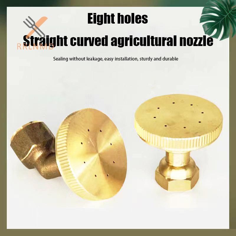 Rrlnmd er Hệ Thống Tưới 8 Lỗ Đồng Vàng Đầu Tưới Vườn Áp Lực Cao Chống Gió Thẳng Cong Atomizing Vòi Phun MỚI