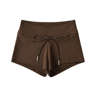 Quần thể thao gợi cảm mới Quần dây rút cạp cao Quần short màu trơn