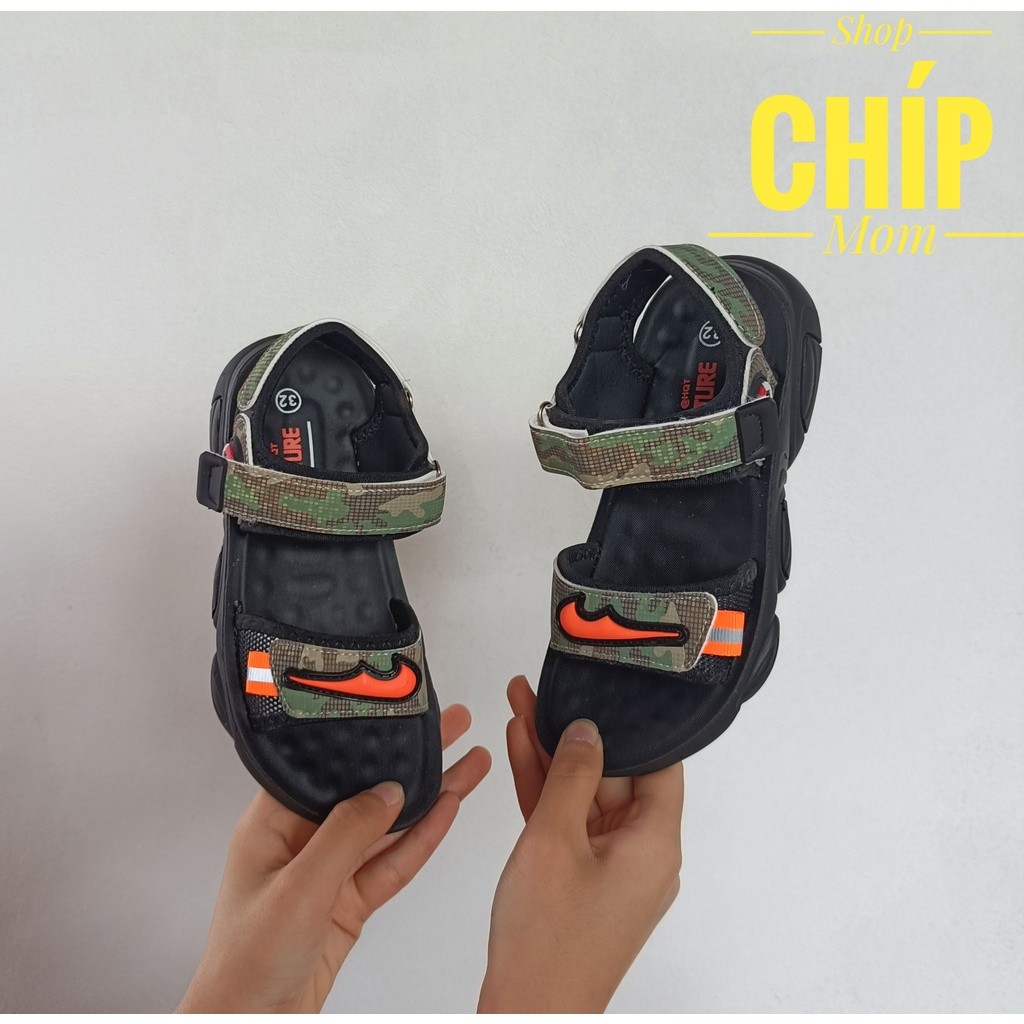 ( hàng sẵn ) sandal bé trai dép quai hậu đi học cho bé khâu đế quai dán tùy chỉnh la bàn vẩy sơn êm chân siêu bền 21A5