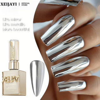 XEIJAYI Gương Kim Loại Bạc Gel Móng Tay Mật Độ Cao Kéo Dòng Móc Cạnh Tranh Quang Trị Liệu Keo Móng Tay Nghệ Thuật Làm Móng Tay Cho Tiệm Móng Tay
