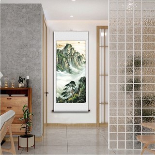 ✨Taishan Sunrise Waterless Scroll Wall Painting Chart Tranh phong cảnh Phiên bản dọc Tiền may mắn Lối vào phòng khách Backer Hộ gia đình treo tường 25.