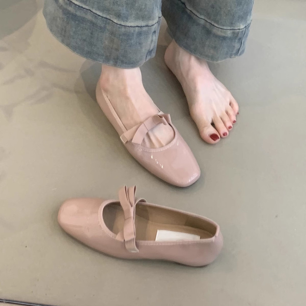 🔥Còn hàng🔥Giày búp bê mềm Giày ballet gót thấp Thiết kế nơ（size35-40）