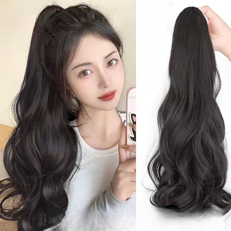 45cm Tóc Giả Đuôi Ngựa Xoăn Dài - Bồng Bềnh Tự Tin! Mái tóc xoăn tự nhiên,  Siêu mềm mại