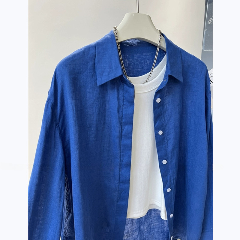 SUXI Áo sơ mi dài tay màu trơn đơn giản mùa hè mới dành cho nữ 250708