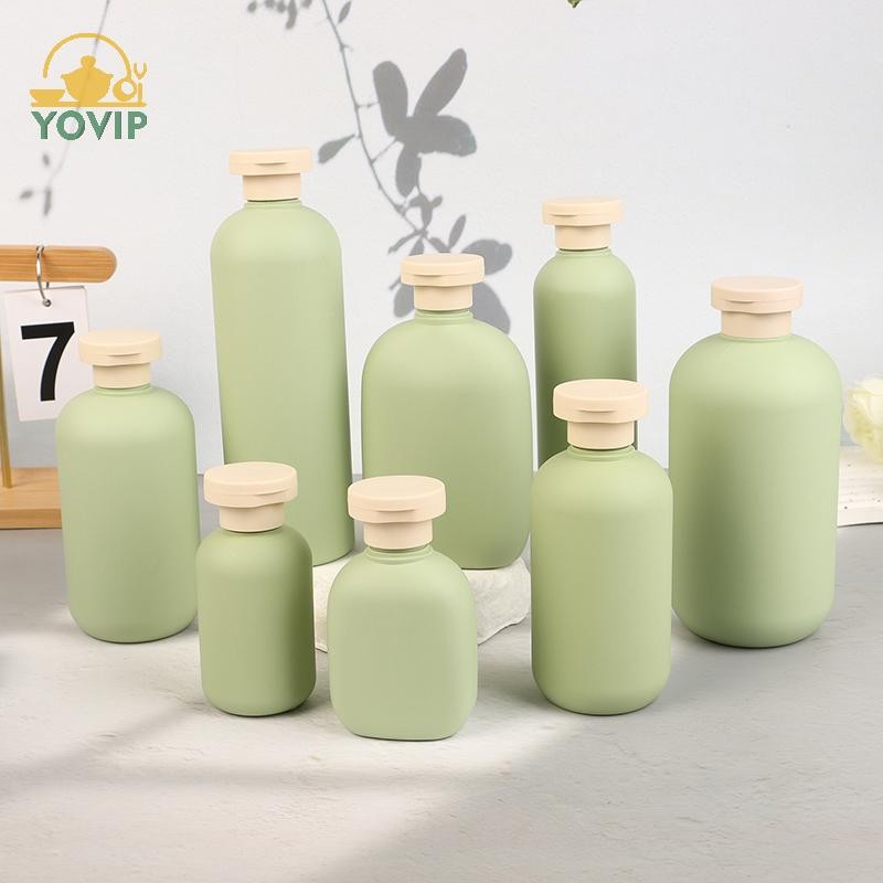 YOVIP 100ML-500ML Bơ Dầu Gội Nhựa Xanh Sữa Tắm Tạo Bọt Xà Phòng Hộp Đựng Chai Có Thể Đổ Lại Flip Lotion Chai VN