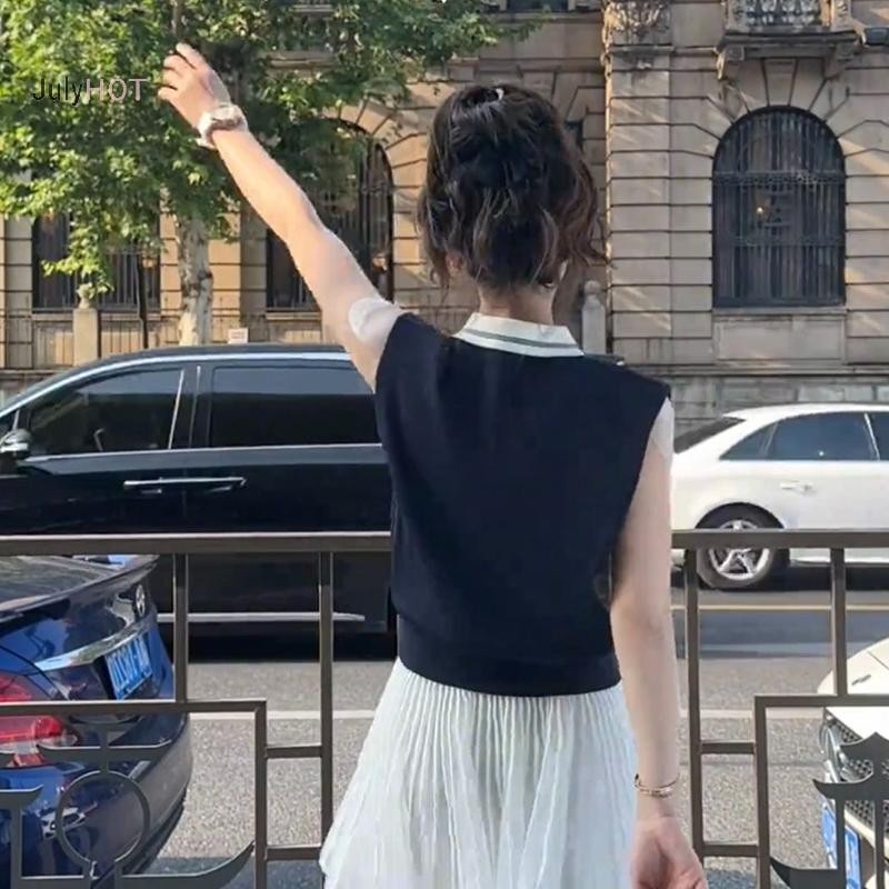 JULYHOT Mùa Hè Phong Cách Hàn Quốc Thời Trang Thường Ngày Phong Cách Đại Học Ve Áo Rời Áo Dành Cho Nữ Massivedeals
