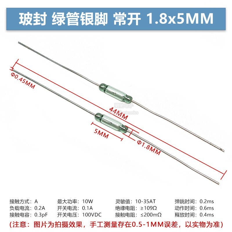 Mỹ COTO RI-80 1.8 * 5mm Thường Mở Loại Siêu Nhỏ Khô Reed Ống Điều Khiển Từ Tính Công Tắc 1.8 * 7 / 10