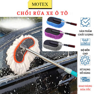 MOTEX Chổi Rửa Xe Ô Tô Cán Dài Có Thể Kéo Dài Sợi Lau Bông Mềm Chổi Dài