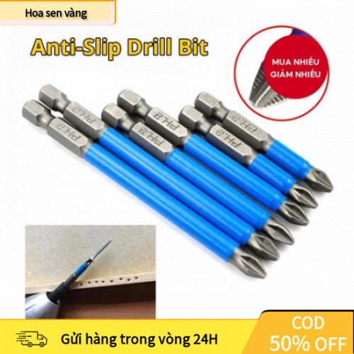 【24H】Bộ mũi tuốc nơ vít 7 chiếc, Mũi khoan tuốc nơ vít chống trượt từ tính, Bộ mũi Phillips tiêu chuẩn PH2 25mm-150mm bộ