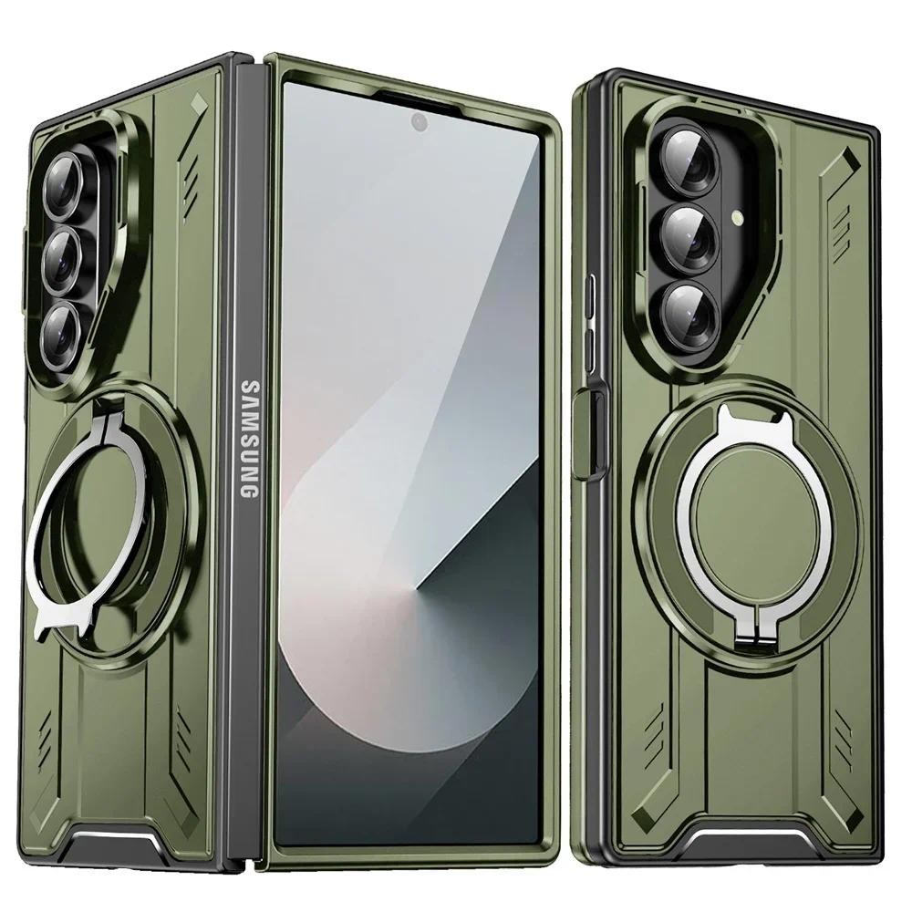 Chắc chắn 360° Giá đỡ nhẫn Chân đế Ốp điện thoại cho Samsung Galaxy Z Fold 7 Fold7 5G TPU + PC Vỏ bảo vệ chống sốc