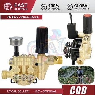 Bộ đầu bơm máy rửa xe mini, cao áp có chỉnh áp| Đầu bơm máy rửa xe gia đình, kèm rơ le điện