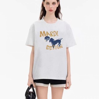 Mardis Puppy In Hình Thường Ngày Dạo Phố Tay Ngắn 25 Thiết Kế Mùa Hè Niche Ánh Sáng Sang Trọng Áo Thun Top
