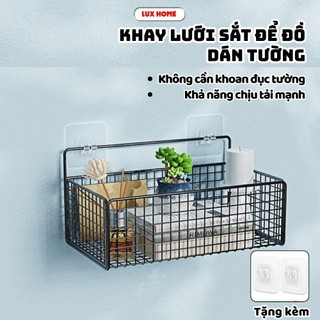 Kệ Lưới Sắt Dán Tường Để Đồ Đa Năng Cỡ Lớn  Luxhome, Giá Đựng Nhà Bếp, Nhà Tắm, Bàn Học Có Móc Treo