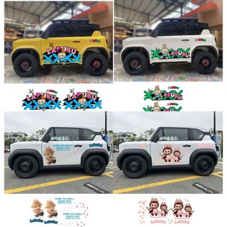 Tem dán xe VF3 Mẫu LABUBU, tem xe đẹp, xe điện winfast, dán xe VF3 nhiều màu sắc lựa chọn, tem xe gia đình Dễ dán