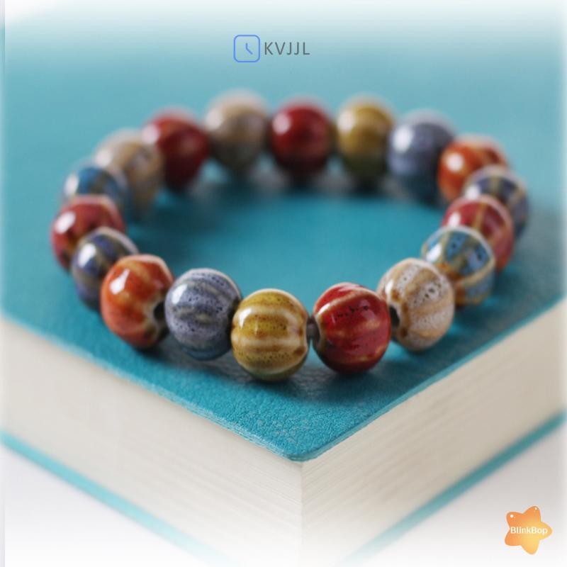 Vòng tay boho handmade ngôi sao nhiều màu sắc, gốm đính hạt co giãn, phụ kiện thời trang dành cho nữ mới