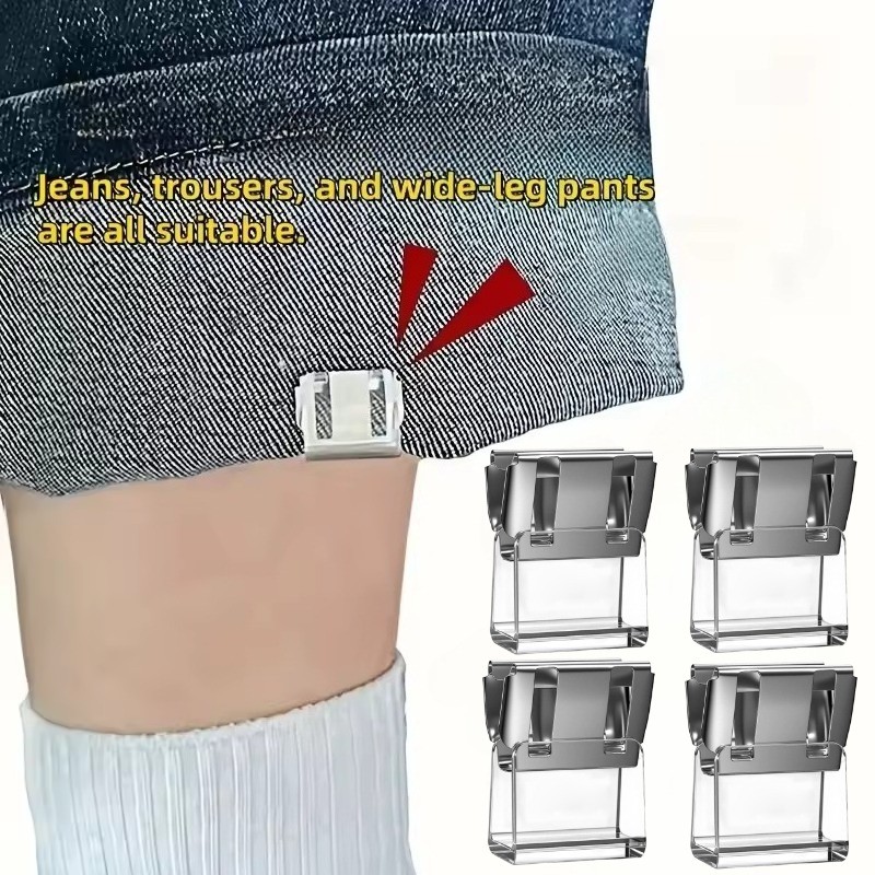 Kẹp quần vô hình có thể điều chỉnh, chống trơn trượt - Phù hợp cho quần dài và tay áo