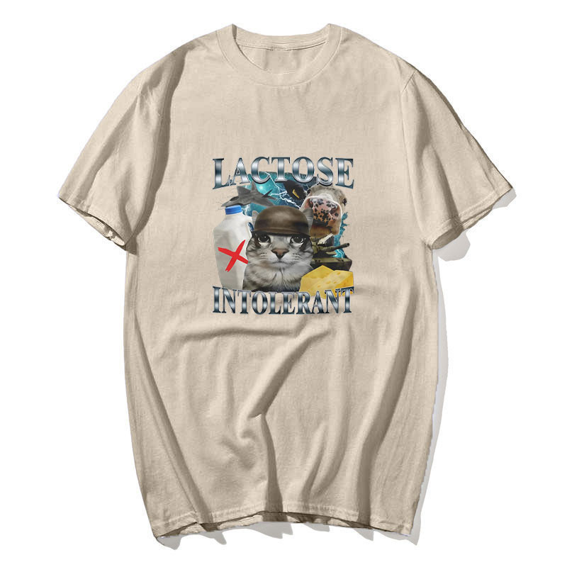 Áo Thun Cotton Nam/Nữ Phong Cách Retro Với Họa Tiết Mèo Meme Ngộ Nghĩnh, Quá Khổ, Thích Hợp Mặc Thời Trang Mọi Lứa Tuổi