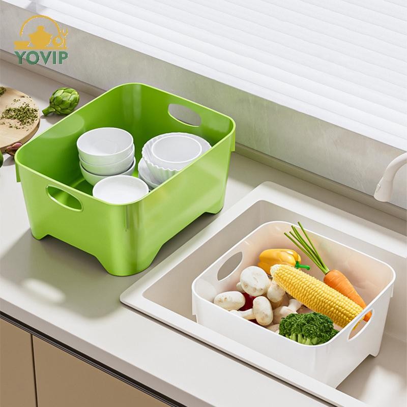 YOVIP Hộ Gia Đình Đơn Giản Di Động Trọn Bộ Giỏ Rửa Rau Nhà Bếp Giỏ Thoát Nước Dày Di Động Bồn Rửa Rau Giỏ Giặt VN