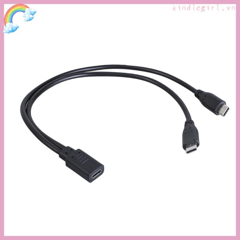 Cáp chia sạc nhanh KING 2 cổng USB Type C 5V3A cho điện thoại thông minh và máy tính bảng