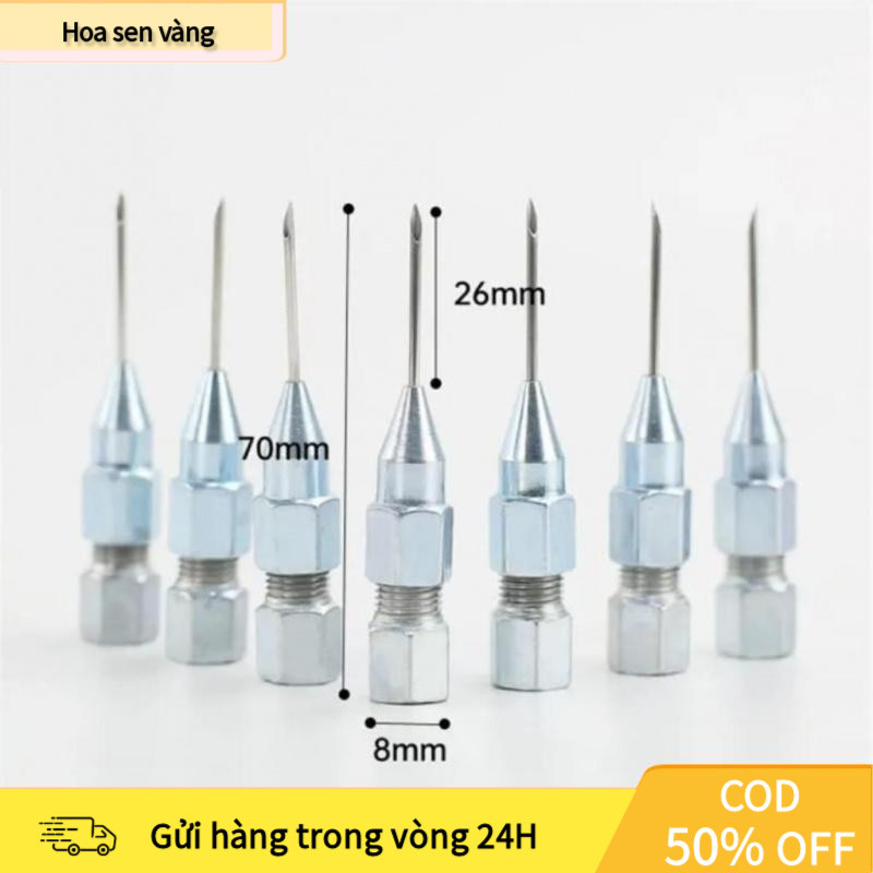 【24H】Kim bơm mỡ bò, bơm dầu đầu bơm mỡ dụng cụ bơm mỡ bò cầm tay , Đầu mũi kim bơm mỡ bò, Phụ kiện kim bơm mỡ cho bạc đạ