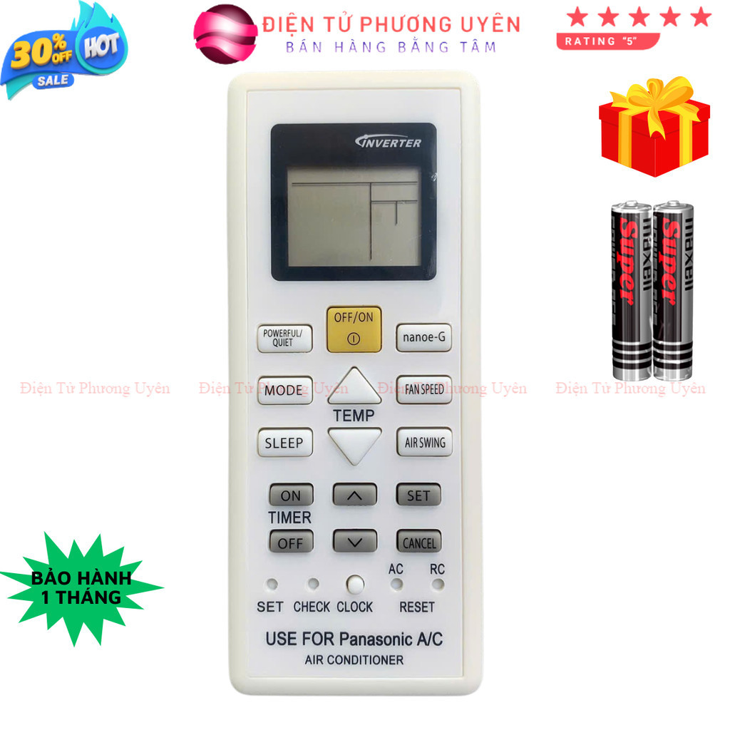 Điều khiển điều hòa Panasonic Mã 18, remote máy lạnh Panasonic