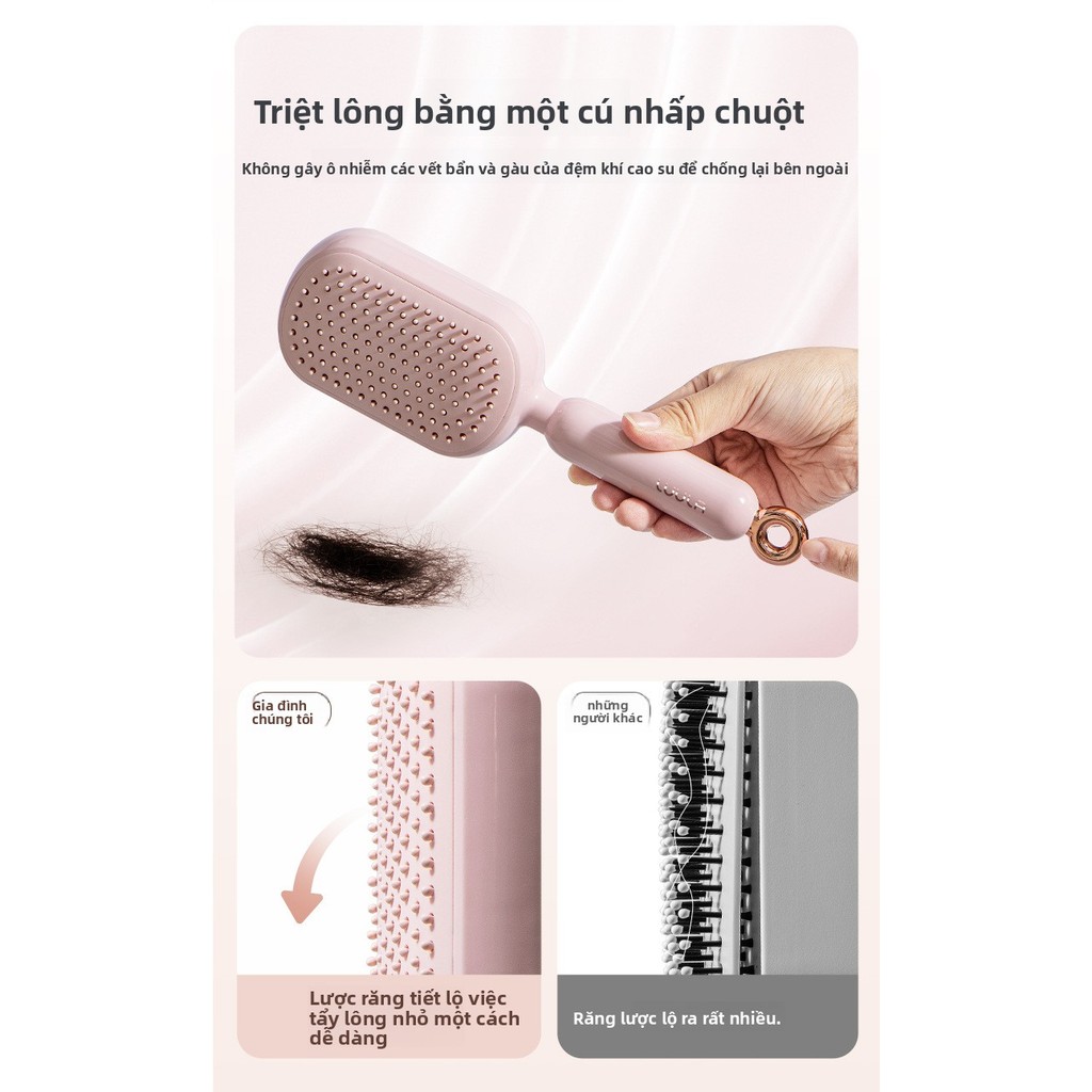 Lược Massage Khí Đệm Co Giãn - Chải Tóc Thần Kỳ, Giảm Gãy Rụng, Chống Tĩnh Điện, Phù Hợp Cho Tóc Mỏng
