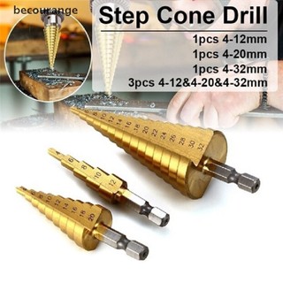 Bộ Mũi Khoan Bước HSS Thép Gió Phủ Titan Chuôi Lục Giác 4-32mm Khoan Đa Vật Liệu