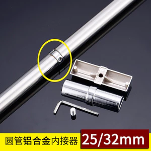 Hợp Kim Nhôm Kết Nối Bên Trong Thép Không Gỉ Ống Tròn Bên Trong Kết Nối Quần Áo Thanh Nối Dài Mông Kết Nối Quần Áo Thanh Connec