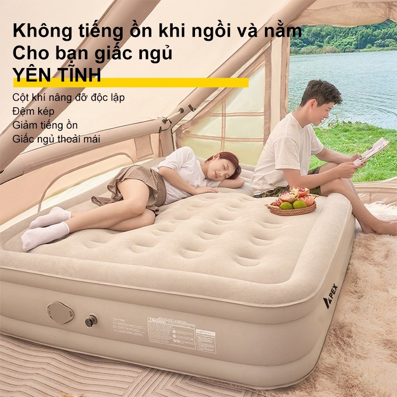WTHB Outdoor Đệm Hơi Tự Bơm, Nệm Hơi Gấp Gọn 1/2/3 Người, Tặng gối và máy bơm sạc, độ dày 40cm