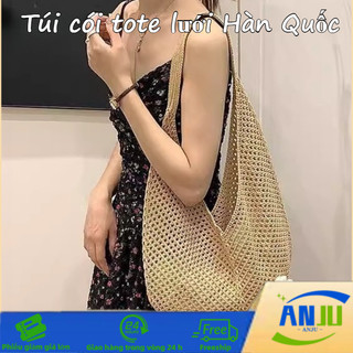 Túi lưới đi biển unisex, Chất cói mềm nhẹ, Phong Cách Hàn Quốc , phong cách basic dễ phối đồ