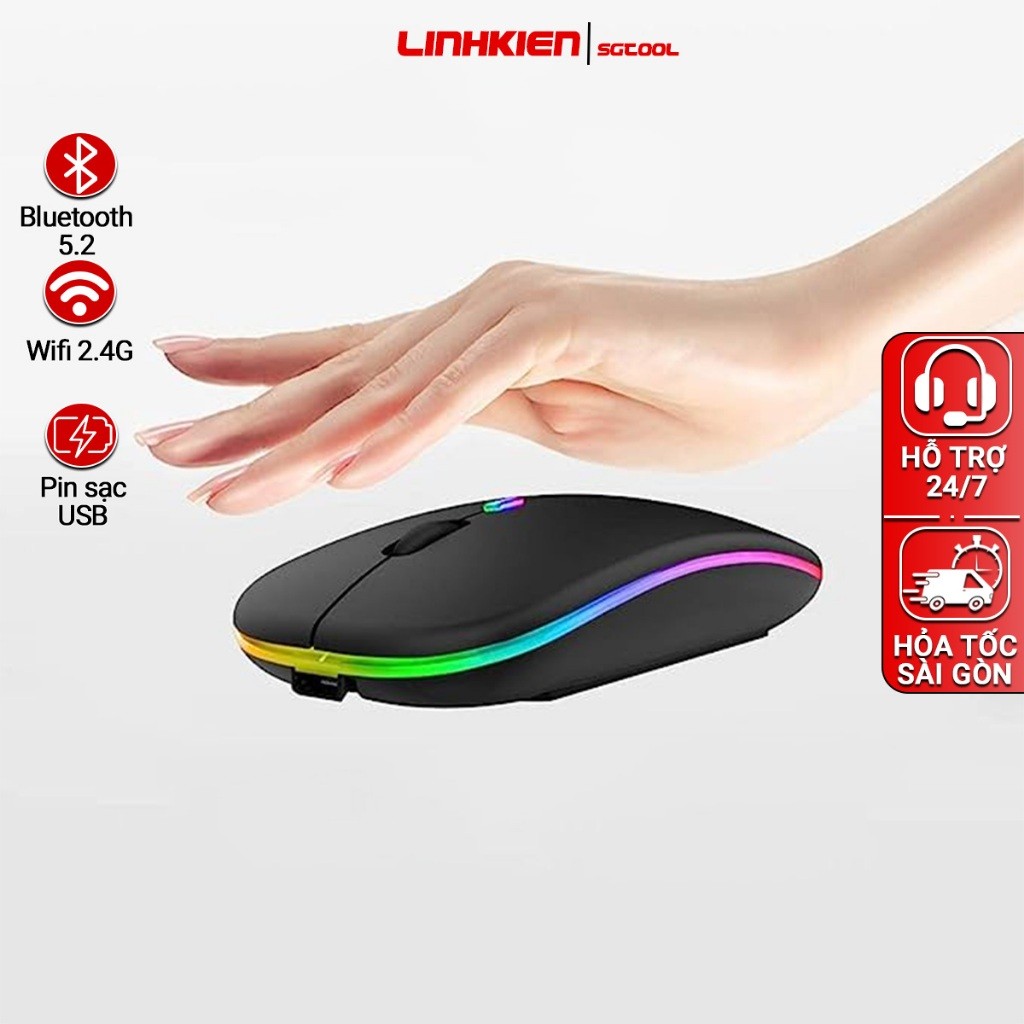 Chuột không dây kết nối bluetooth A2 cho máy tính chuôi USB có led nhỏ ...