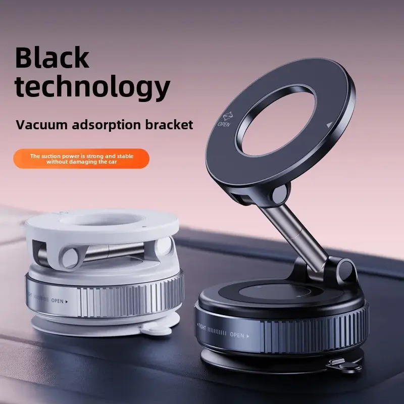 Giá đỡ ô tô từ tính có thể gập lại mới Cốc hút chân không xoay 360°Thích hợp để điều chỉnh đa góc xe và tường, Giá đỡ hấp phụ chân không ô tô