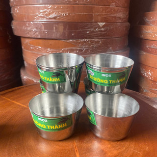 Combo 6 khuôn làm bánh flan, ly inox làm đá hàng Việt Nam - khuôn inox làm bánh flan làm đá để tủ lạnh tiện lợi