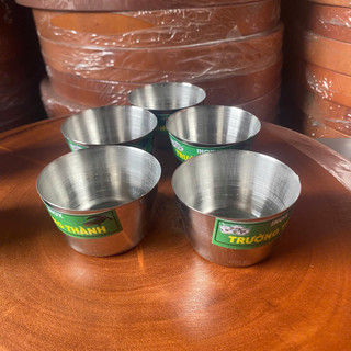 Combo 10 Ly Làm Nước Đá Inox Bền Đẹp, Ly hấp bánh plan tiện dụng, size 6-7cm, ly uống nước inox cao cấp