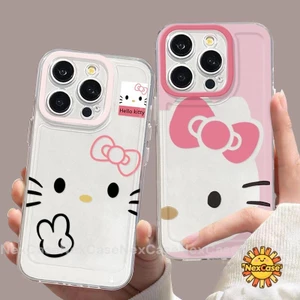 Kitty Ốp Lưng Cho IPhone 17 11 15 16 14 13 12 17 Pro Max X XS XR Max 16 14 7 15 Plus SE 2020 Hộp Đựng Mèo Con Dễ Thương