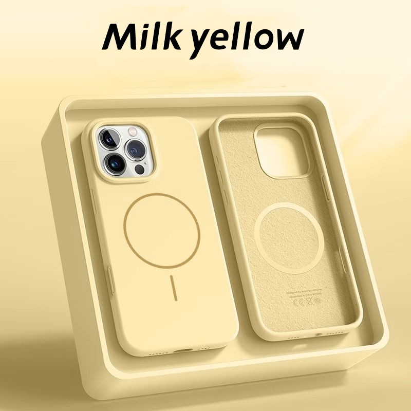 Ống Điện Thoại Silicon Lỏng Chính Hãng Cho IPhone 16 15 14 13 12 11 Pro Max IP 14 Pro Max Vỏ Hấp Thụ Sốc Từ Tính