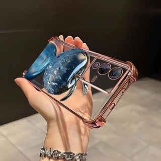 Thích hợp cho VIVO V23 5G Vỏ điện thoại Apple Crystal Design Simple Novel Chất liệu TPU trong suốt Giá cả phải chăng Chống sốc Chống trượt Chống vân tay bền