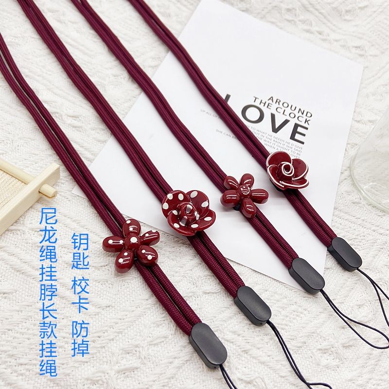 Hoa Thời Trang Điện Thoại Di Động Dây Treo Dây Đeo Cổ Phong Cách Đơn Giản Dài Điện Thoại Mặt Dây Chuyền