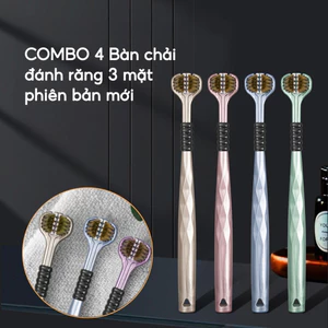 Hộp 4 Chiếc bàn chải đánh răng 3 Chiều Bàn chải chải êm ái Làm sạch sâu đánh sạch mảng bám