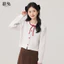 Mutu Polka Dot Cổ Tròn Dệt Kim Áo Len Cardigan Nữ Mùa Xuân 2026 Phong Cách Mới Dài Tay Áo Khoác Ngắn