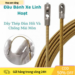 【24H】Dây Mồi Luồn Điện Cáp Lụa 4ly – Đầu Bánh Xe, Bi Tròn – Hợp Kim Chống Gỉ – Kéo Dây Trong Ống Ghen Dài 5m 10m 15m