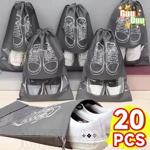 20-5 Túi đựng giày di động - Túi đóng gói giày chống thấm nước - Túi đựng dây rút không dệt - Dành cho gia đình, du lịch ngoài trời - Chống bụi, chống ẩm