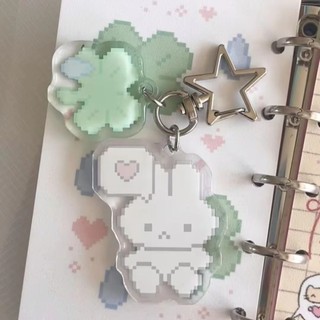 Móc khóa Anime HEARTHLY, Túi chống thất lạc Bunny Trang trí mặt dây chuyền, Phụ kiện túi thẩm mỹ Pixel thời trang Bông tai Kẹp cho bé gái