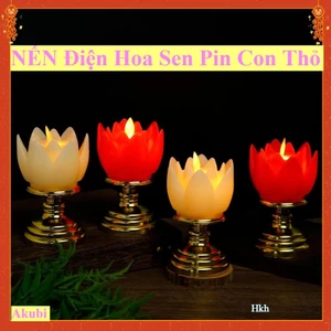 Nến Điện Hoa Sen Chạy Bằng Pin Để Bàn Thờ - Phong Thủy Tốt