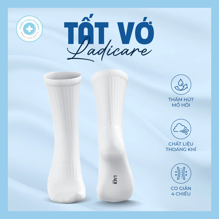 Tất Vớ Unisex LADICARE Cotton Cao Cấp Chất Vải Mềm Mại Êm Chân Thấm Hút Tuyệt Đối