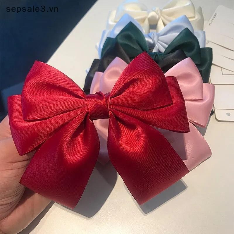 # sepsale # Màu Nơ Ruy Băng Nữ Mới Nơ Barrettes Nữ Đuôi Ngựa Kẹp Bé Gái Phụ Kiện Tóc Quà Tặng.