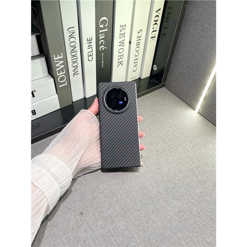 Dành Cho VIVO X Fold 5 3 Pro Ốp Lưng Họa Tiết Sợi Carbon Thời Trang PC Thân Thiện Với Da Chống Rơi Dành Cho VIVO X Fold5 3Pro Funda
