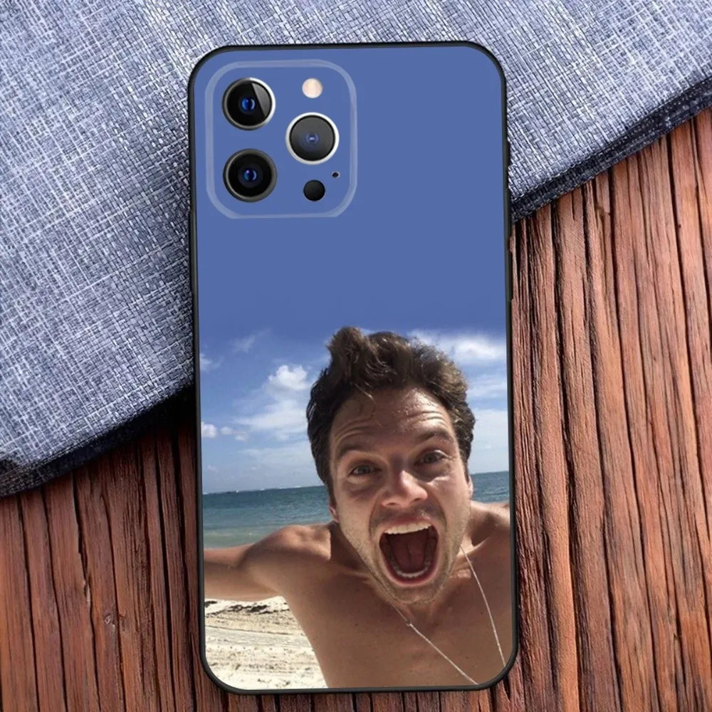 Ốp Điện Thoại TP-1 Sebastian Stan Cho iPhone 16, 17,14,13,12,11, Pro, X, XS, Max, XR, Plus, Mini Mềm Màu Đen