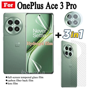 Oneplus Ace 3 Pro Full Trong Suốt Hydrogel Mềm Phim Bảo Vệ Màn Hình Cho OnePlus Ace3 Mặt Trước Flim + Mặt Sau Flim + Ống Kính Máy Ảnh Flim