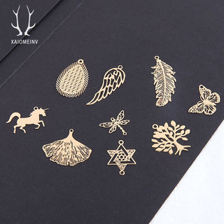 Tự Làm Handmade Phụ Kiện Trang Sức Thật Mạ Vàng Bảo Quản Màu Lá Lông Bướm Ngựa Chuồn Bông Tai Bông Tai